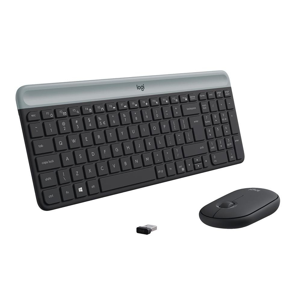 Kit Teclado e Mouse Logitech MK470 Rosa Slim Combo - 920-009268