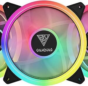 Kit Cooler para Gabinete Gamdias M2-1203 LITE RGB 120mm Pack Com 03 Unid e Controlador - AEOLUS M2-1203 LITE