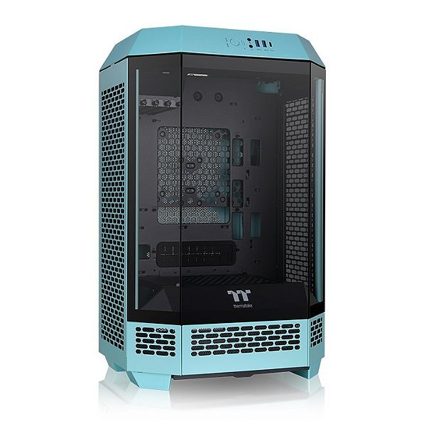 Gabinete Thermaltake The Tower 300 Turquoise Lateral em Vidro Temperado Mini Tower - CA-1Y4-00SBWN-00