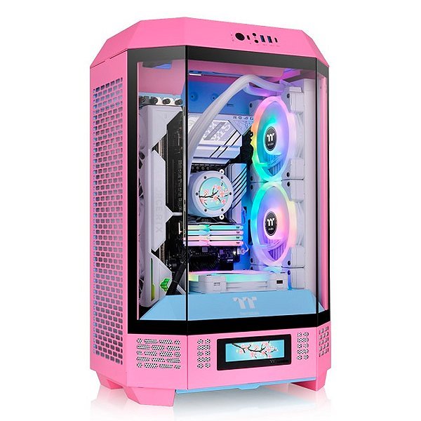 Gabinete Thermaltake The Tower 300 Bubble Pink Lateral em Vidro Temperado Mini Tower - CA-1Y4-00SAWN-00