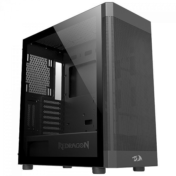 Gabinete Gamer Redragon Aeroglass Vidro Temperado Mid Tower Black - CA-602B