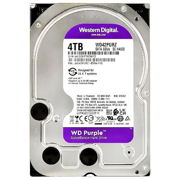 HD 4TB Western Digital Purple 3.5