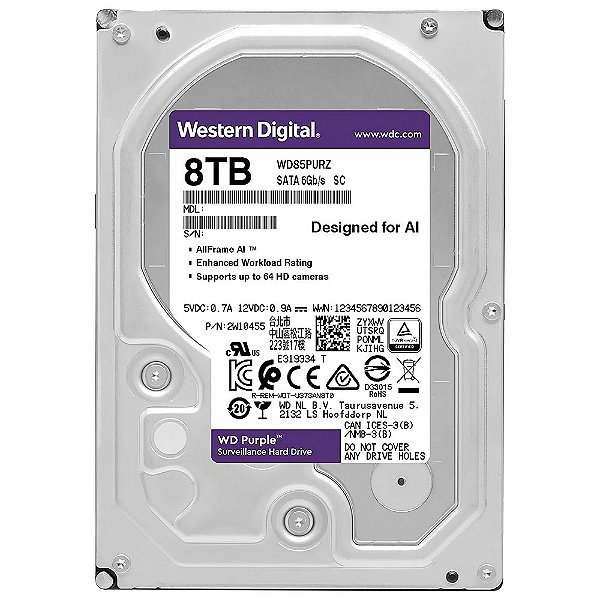 HD 8TB Western Digital Purple 3.5