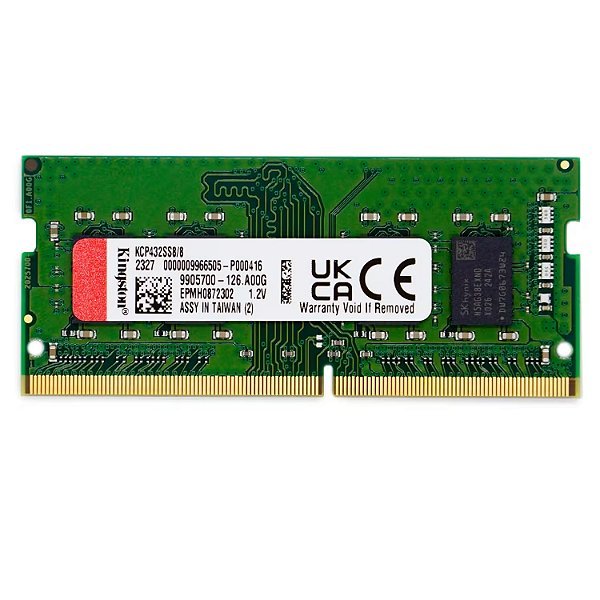 Memória RAM Kingston 8GB DDR4 3200MT C22 - s para Notebook - KCP432SS8 8 - KCP432SS8-8