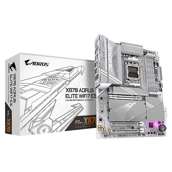 Placa Mãe Gigabyte X870 Aorus ICE WI-FI 7 DDR5 AM5 ATX